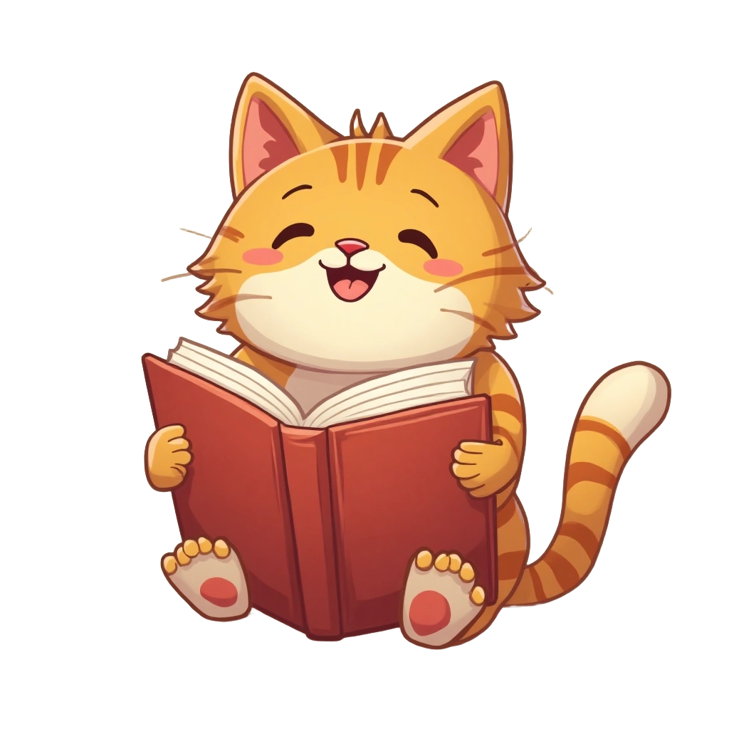 Joyful Reading Cat